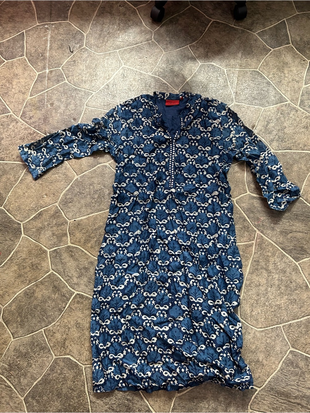 Zuba Blue Printed Maxi Dress